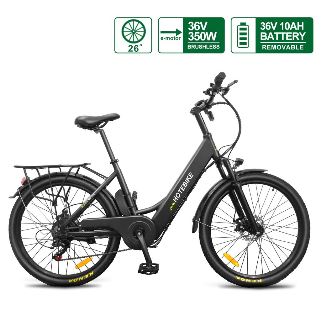HOTEBIKE A5(26) Electric City Bike – 26 Frame, 36V Hidden Battery, 350W Motor – Smooth Commuting with Step-Thru Frame & Premium Components